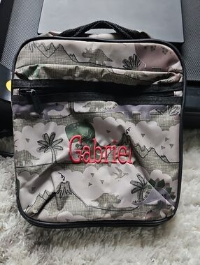 Personalized Thirty One Kids Lunch Bag - 'Gabriel' Embroidered Dinosaur Print